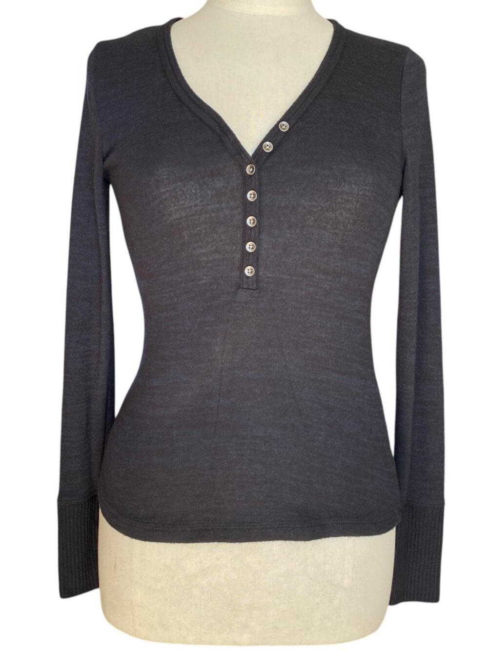 Abercrombie & Fitch Soft A&F Cozy Henley ALT Bella Swan Y2K Fitted Casual-XS